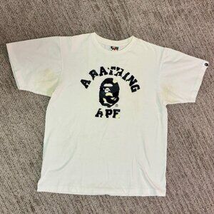 A BATHING APE t-shirt, Japan, white with logo & name, pre-worn, Unisex, BAPE,